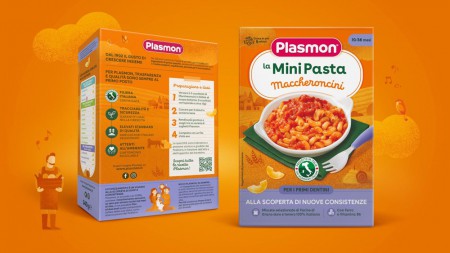 новый дизайн упаковки детского питания Plasmon