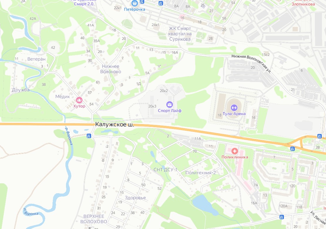 тула калужское шоссе 60 на карте