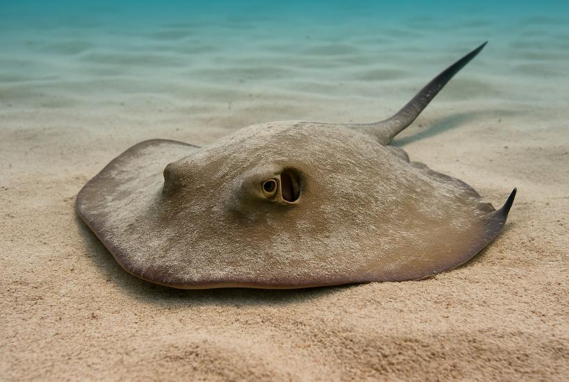 Скат на дне моря