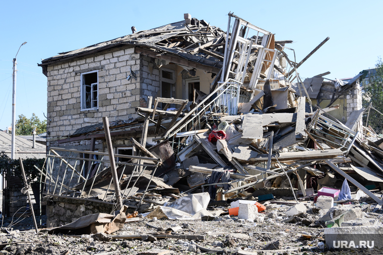 Последствия ночного обстрела Степанакерта. Нагорный Карабах