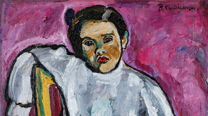 Пётр Кончаловский. Наташа на стуле (портрет дочери художника). 1910. Собрание Екатерины и Владимира Семенихиных, Москва