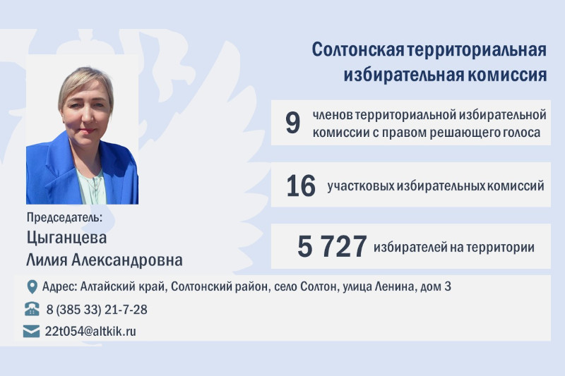ТИКи Алтая 2025-2030: Сформирован новый состав Солтонской территориальной избирательной комиссии